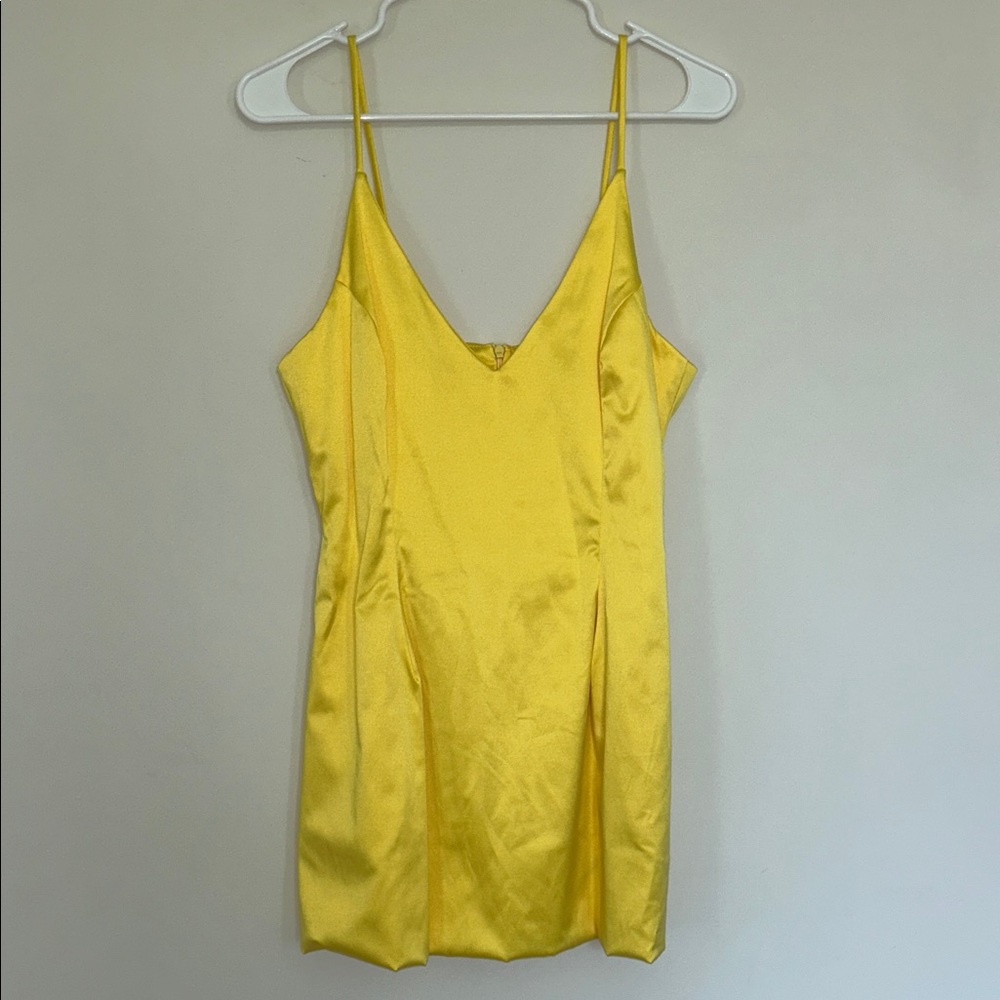 Yellow Satin Slip Dress